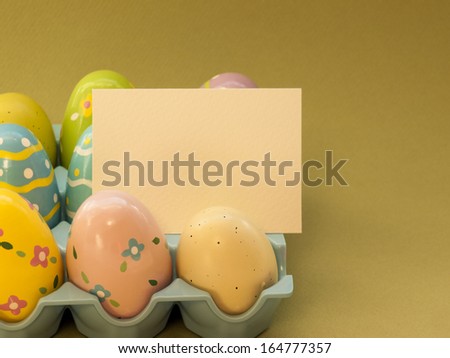 Box with painted easter eggs.