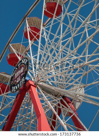 Denver, Colorado-July 21, 2011: Ferris wheel at the Elitch Gardens Theme Park in Denver, Colorado.