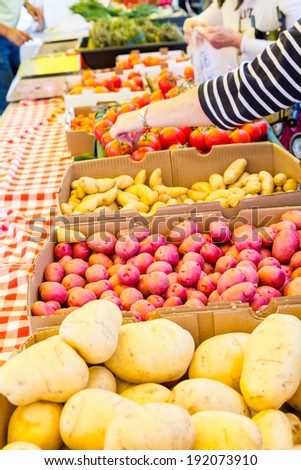 Fresh produce at the Farmers Market in early Summer.