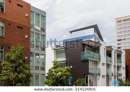 Denver, Colorado, USA-August 31, 2014. Contemporary condominiums in downtown Denver, Colorado.