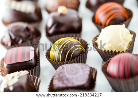 Delicious gourmet chocolate truffles hand made by professional chocolatier.