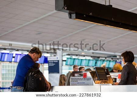Denver, Colorado, USA-November 2, 2014. Denver International Airport on typical Sunday morning.