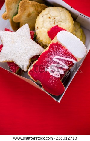 Variety of Christmas cookies as a food gift for Christmas.