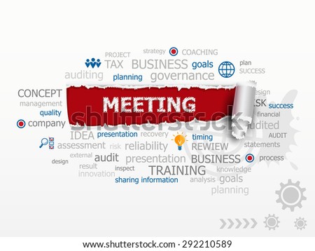 Business meeting concept word cloud. Design illustration concepts for business, consulting, finance, management, career.