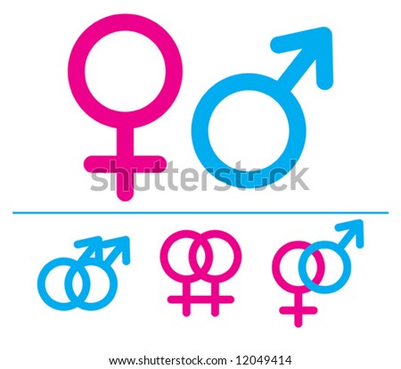 Male And Female Symbols. Vector Illustrations. Combinations. - 12049414 ...