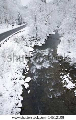 Snowy Landscape, Little Pigeon River, East Tennessee