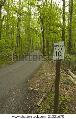Speed Limit Sign, Motor Nature Trail, Spring, Great Smoky Mountains National Park, TN, USA