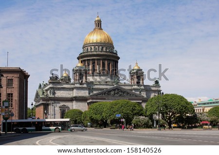 Saint Petersburg, RUSSIA - CIRCA  June 2012: Saint Isaac\'s Cathedral or Isaakievskiy Sobor  is the largest Russian Orthodox cathedral in Saint Petersburg, Russia. Built in the years 1818-1858