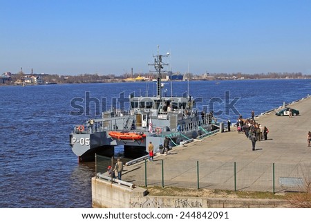 RIGA, LATVIA - CIRCA APRIL 2011: Patrol ship \