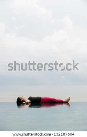 Yoga pose Relax floating on the water, Savasana Corpse Pose