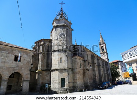 BETANZOS, SPAIN - JULY 30, 2014: Igrexa de Santiago or Church of Saint James in the historic town Betanzos, Galicia, Spain.This church was built in the 15th Century.