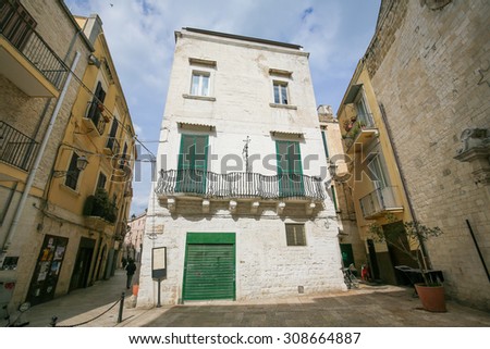 BARI, ITALY - MARCH 16, 2015: Historic houses in the center of Bari, Italy