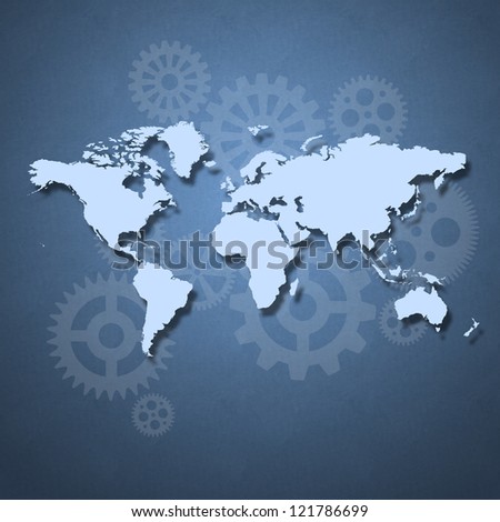 Business concept showing the map of the world | Concept of communication, competitive advantage and innovation