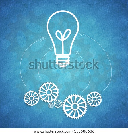 Business concept design with gears on blue background