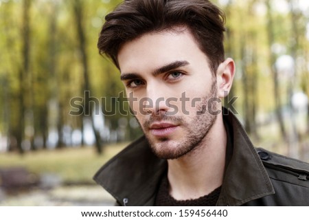 close-up handsome man portrait