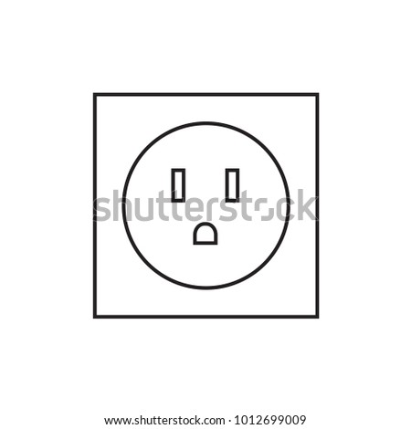 electric socket US icon- vector illustration