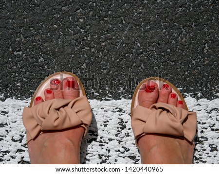 Similar – Image, Stock Photo flip-flop crosswalk