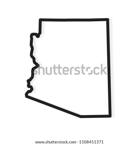 black outline of Arizona map- vector illustration