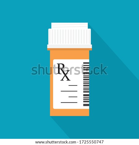 bottle with prescriprtion drugs - vector illustration