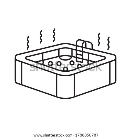 hot jacuzzi tub icon- vector illustration