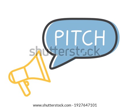 pitch word and megaphone icon - vector illustration