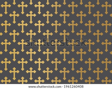 golden christian religion cross pattern - vector illustration Stock foto © 
