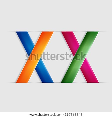 two x letters or graphic element for web design