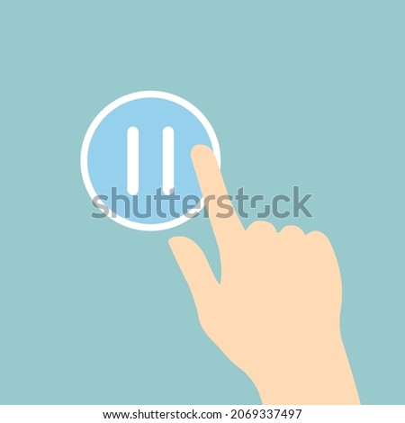 hand pressing pause icon- vector illustration