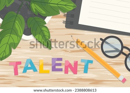 talend word made with colorful letters on wooden desk- vector illustration
