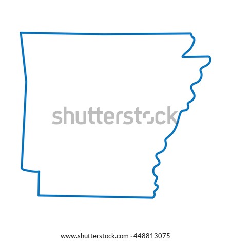 blue abstract outline of Arkansas map