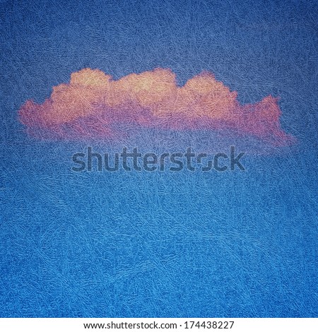Textured paper with cloud pattern for the background.