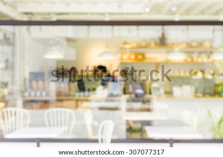 Blurred coffee shop for background about coffee.