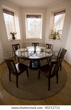 interior - dinner-room with table and chairs
