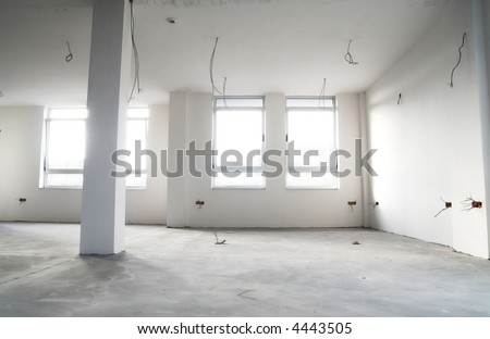 Empty flat in construction. Architecture concept