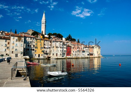 Colorful mediterranean architecture. Summer vacation destination in Croatia
