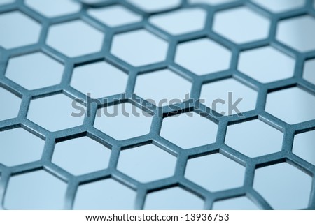 metal hex grid pattern isoalated