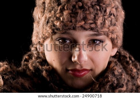 Pretty young woman with happy face expression and happiness in eyes