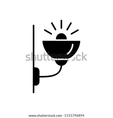 Vector illustration of modern wall lamp. Flat icon of uplight sconce. Home & office lighting. Isolated object on white background.