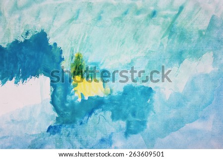 Blue abstract background or Ocean art background, Blue and yellow background
