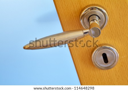 Close up of a modern door handle, HDR image