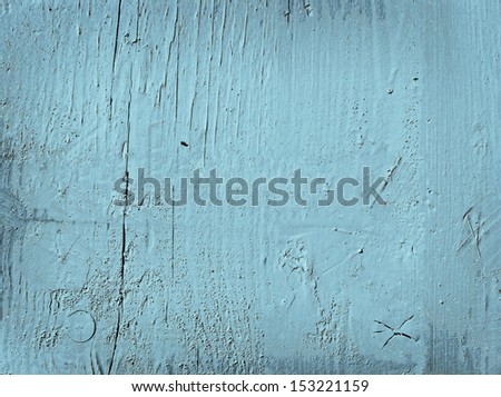 Grunge light blue painted wooden textured background
