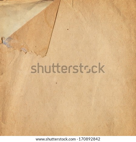 Old paper with bent corner, vintage background texture