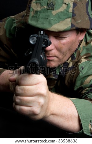 Army Man Pointing Gun