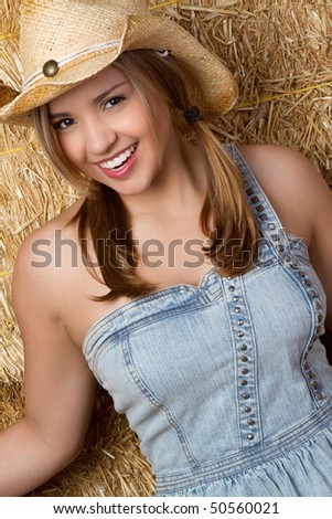 Laughing Cowgirl In Barn Stock Photo 50560021 : Shutterstock