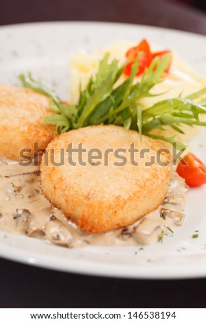 chicken cutlet with  potatoes