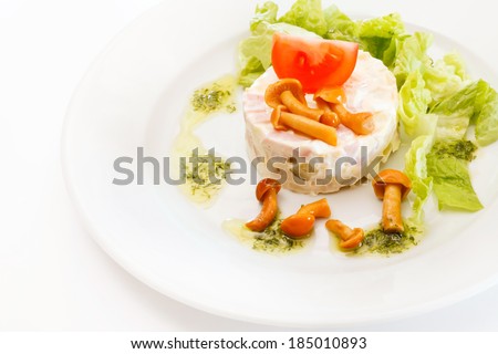 Russian salad with mushrooms