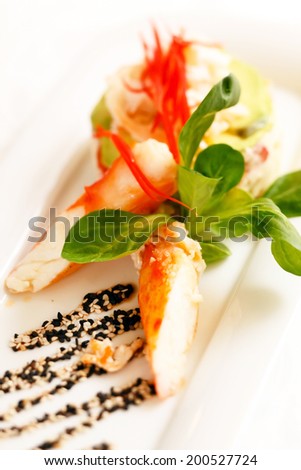 Kamchatka crab with salad