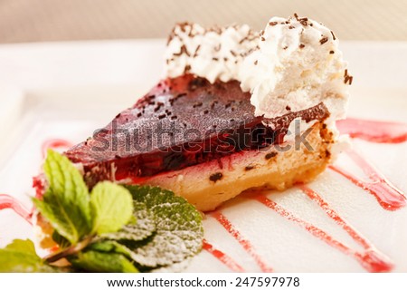 cake with strawberry jelly