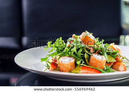 Similar – Image, Stock Photo Strawberry, grapefruit and rocket salad on bowl