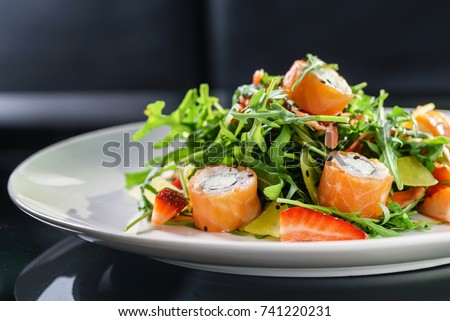 Similar – Image, Stock Photo Strawberry, grapefruit and rocket salad on bowl